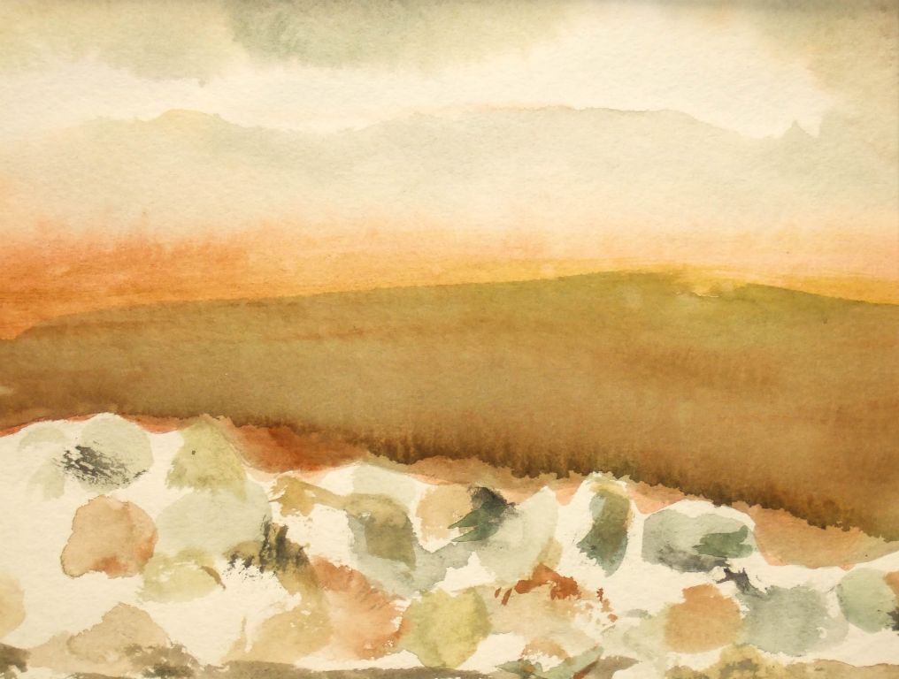 Rocks, watercolor on paper, 9"H x 12"W